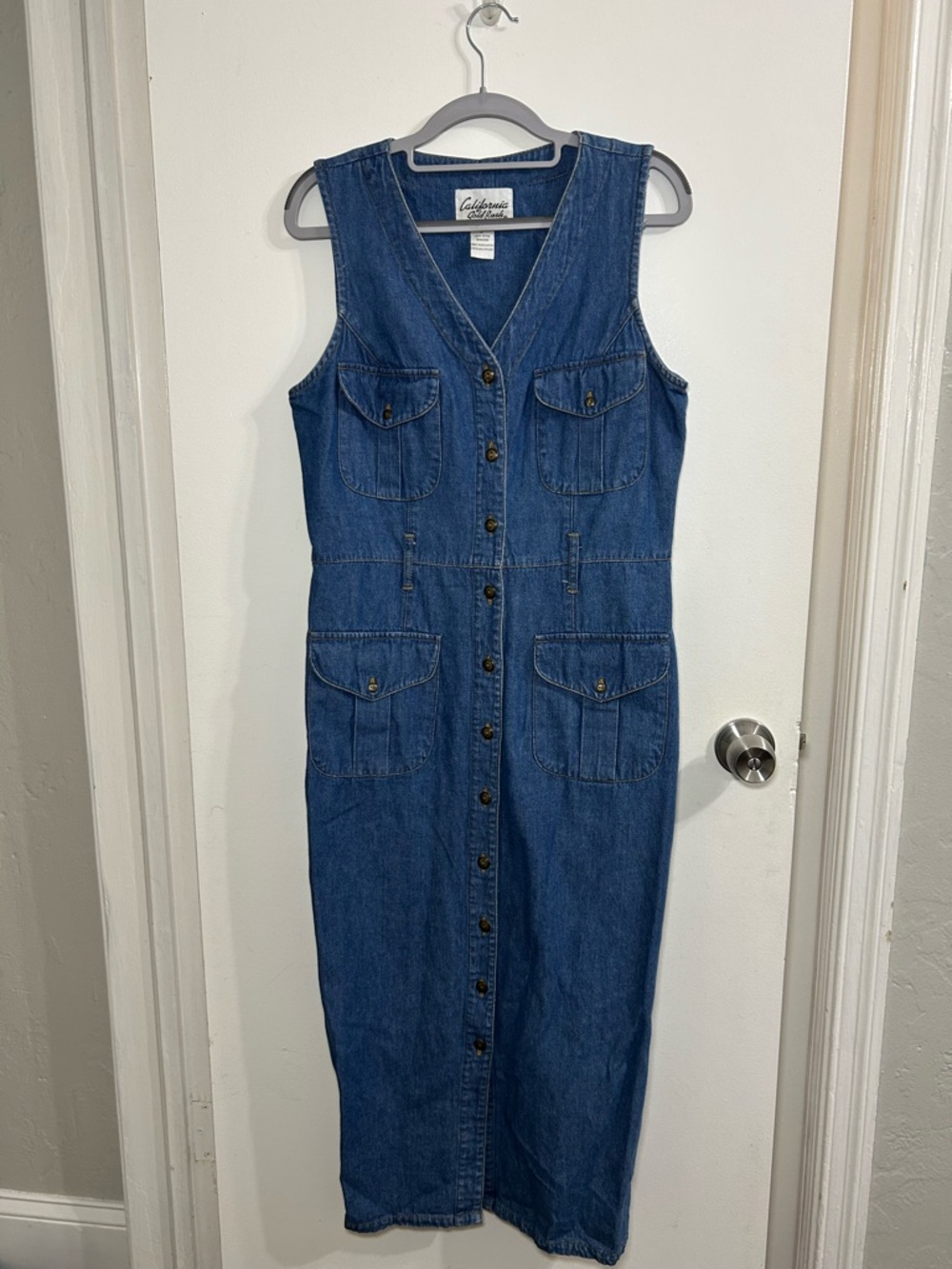 California Gold Rush Denim Button Down Dress